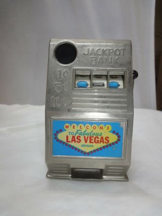 Vintage Las Vegas Toy Slot Machine Jackpot Bank