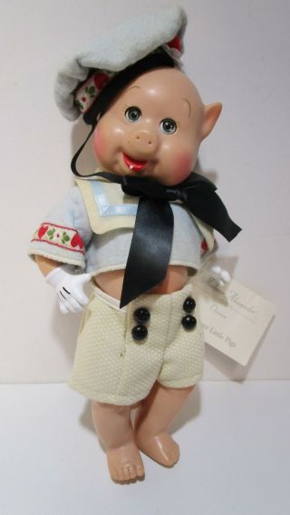Vintage Adorable Madame Alexander Three Little Pigs Stick Piggy Doll 11 "