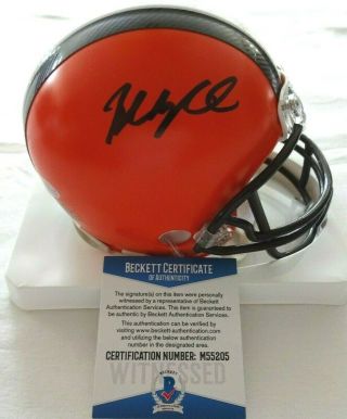 Baker Mayfield Signed Autograph Cleveland Browns Mini Helmet Beckett Bas