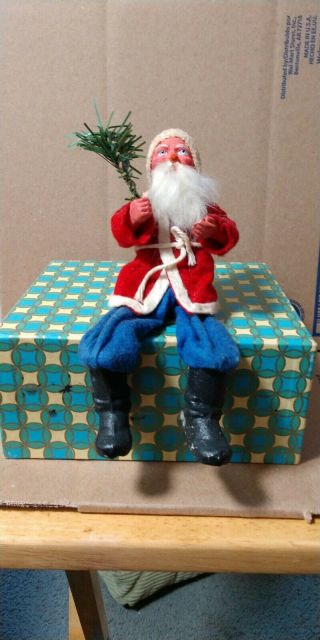 Antique German Riding Santa Claus For Candy Container Sleigh