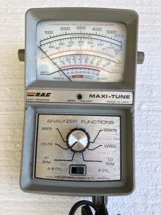 Vintage Rac Maxi - Tune Ignition Analyzer Tach Dwell Volts Amps -