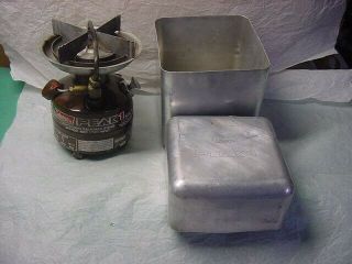 Vintage Coleman Peak 1 Model 400 Camping Hiking Stove With Storage Can