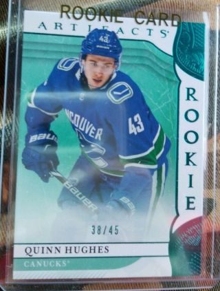 2019 - 20 Artifacts Quinn Hughes No.  180 Rookie 38/45 Canucks 1st Rd Pick