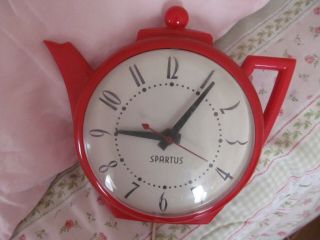 Vintage Teapot Spartus Kitchen Wall Clock 60 