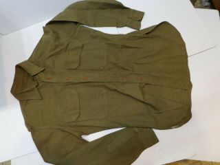 Ww2 Us Army Gi M - 1936 Od Flannel Wool Special Shirt 14.  5 X 33