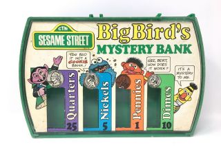 Vintage Sesame Street Big Bird’s Mystery Bank - Coin Sorting Bank