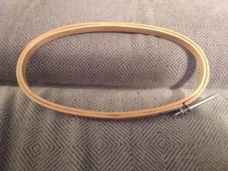 Vintage Wood Embroidery Hoop Oval 8 3/4 " X 4 3/4 "