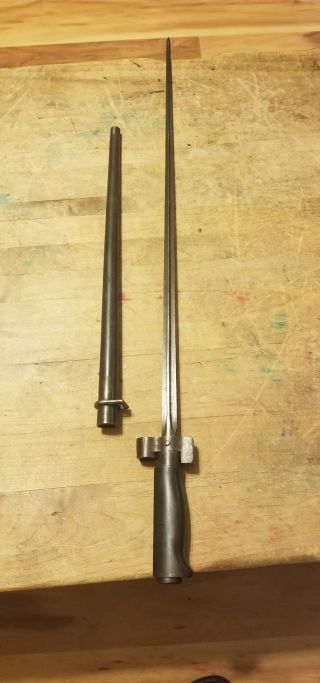 Antique French Model 1886 Lebel Rifle Bayonet And Scabbard