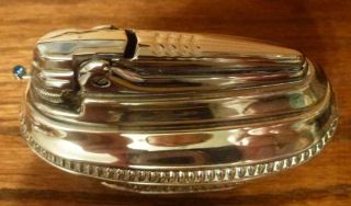 Vintage Varaflame Queen Anne Ronson Table Cigarette Lighter Silver Tone 2