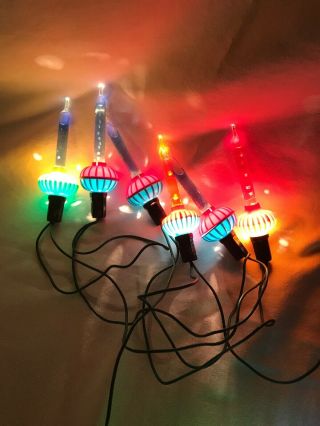 6 Vintage Noma C6 Christmas Tree Bubble Lights With Strand