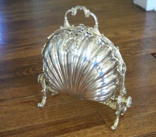 Vintage Victorian Bun Warmer Silver Plate Fancy Shell Design