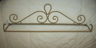 Vintage Gold Twisted Wire Rope Scroll Split Bottom Wall Mounted Quilt Hanger 24 "