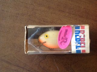 Rebel Mini R Noisemaker Square Bill Bone Orange Belly Fishing Lure Rare Vintage