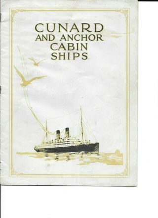 Cunard And Anchor Cabin Ships Brochure Booklet 1930  S ?
