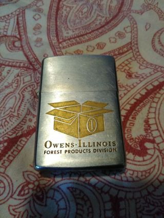 1966 Zippo Vintage Owens Illinois Forest Products Division Graphic Great Logo
