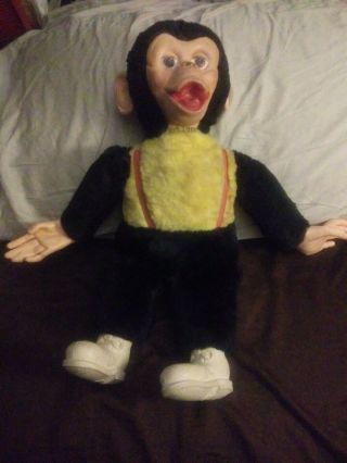 Vintage Mr Bim Zippy Monkey With Banana Plush Doll 18 "
