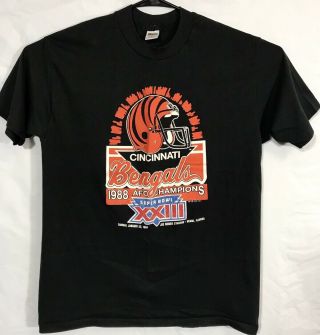 Vintage Cincinnati Bengals Bowl Xxiii Shirt 1988 Afc Champions Youth Xl