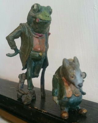 Austrian cold painted bronze Wind and the Willows characters Mr Toad & Mr Badger 3