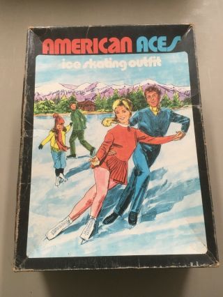 Vintage American Aces Figure Skates Ladies White Size 8