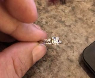 Antique Pre - 1950s 14k White Gold Diamond Engagement Ring - Size 6.  5