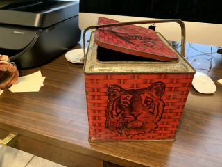 Vintage Tiger Chewing Tobacco Tin Lunch Box Lorillard 1900 