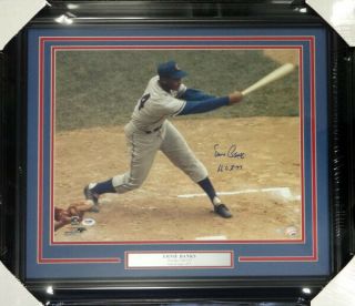 Ernie Banks Autographed Signed Framed 16x20 Photo Cubs " Hof 77 " Psa/dna 99707