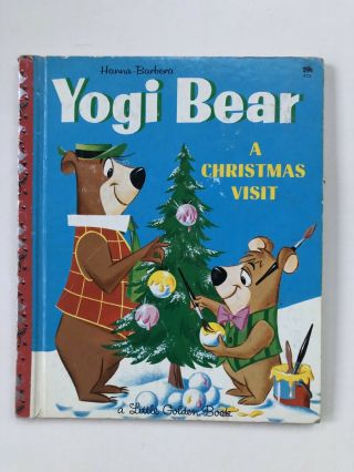Yogi Bear A Christmas Visit Vintage Little Golden Book 1961 E