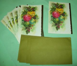 10 Vintage Mid Century Modern Mcm Christmas Originals Card W/envelope
