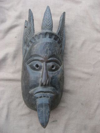 Antique Very Old Handmade Nepali Saman Kali Protector Mask,  Nepal