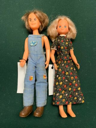Vintage 1973 Mattel Sunshine Family Steve Stephie Doll Set 9.  5 "