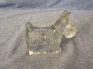 Vintage Clear Glass Candy Container - Scottie Dog