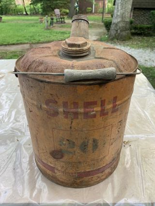 Vintage Shell (5 Gallon) Gas Can