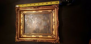 Vintage Miniature Oil Painting on Copper in Gold Signed Van Tyron? 3