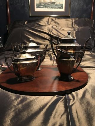 Vintage 4 Piece Silver Plate Tea Set[