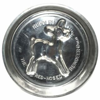 Vintage Rudolph The Red - Nosed Reindeer Rlm Cake Pan Embossed Jell - O Mold
