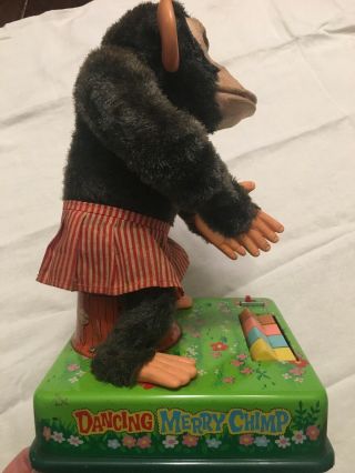 VINTAGE BATTERY OPERATED DANCING MERRY CHIMP JOLLY MUSICAL MONKEY JAPAN 2