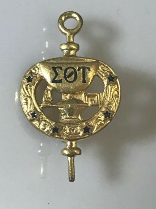 Vintage 10k Gold Sigma Theta Tau Nursing Sorority Fraternity Key Pin B7