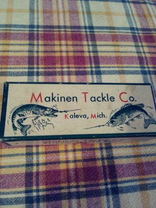 Vintage Wooden Fishing Lure Makinen Tackle Co.