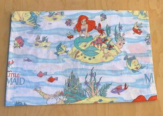 Vintage 90’s The Little Mermaid Twin Flat Sheet Disney Kid’s