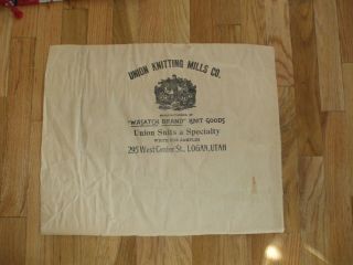 Vintage.  Union Knitting Mills Co Union Suits Poster.  Logan Utah