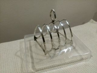 Vintage Small Solid Silver Gothic Arts Crafts Toast Rack London 1916 42g