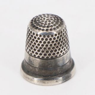 Vtg Sterling Silver - Ketcham & Mcdougall Dotted Sewing Thimble Size 6 - 5.  5g