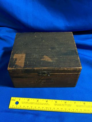 Antique - Vtg Early Dovetailed Wooden Cigar Box Brooks & Co Tebson Coronas Cigars