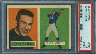 1957 Topps Football 138 Johnny Unitas Rookie - Psa 3 (mc)