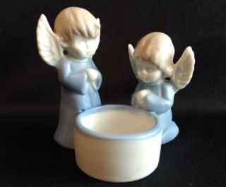 Vintage Colonial Candle Of Cape Cod Praying Angels Ceramic Votive Candle Holder