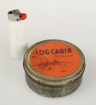 Log Cabin Tobacco Tin Vintage