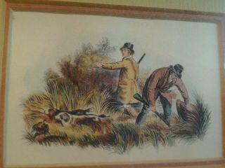 English Fox Hunt Scene Print,  Framed And Matted,  Vintage