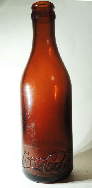 Goshen Ny Antique Vtg Coca Cola Bottle Coke York Amber Straight Side Harford