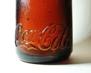 GOSHEN NY Antique vtg Coca Cola BOTTLE Coke York Amber Straight Side HARFORD 2