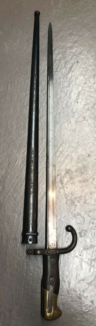 Gras Sword Bayonet M1874 Model 1874 With Scabbard Antique French Etienne 1877